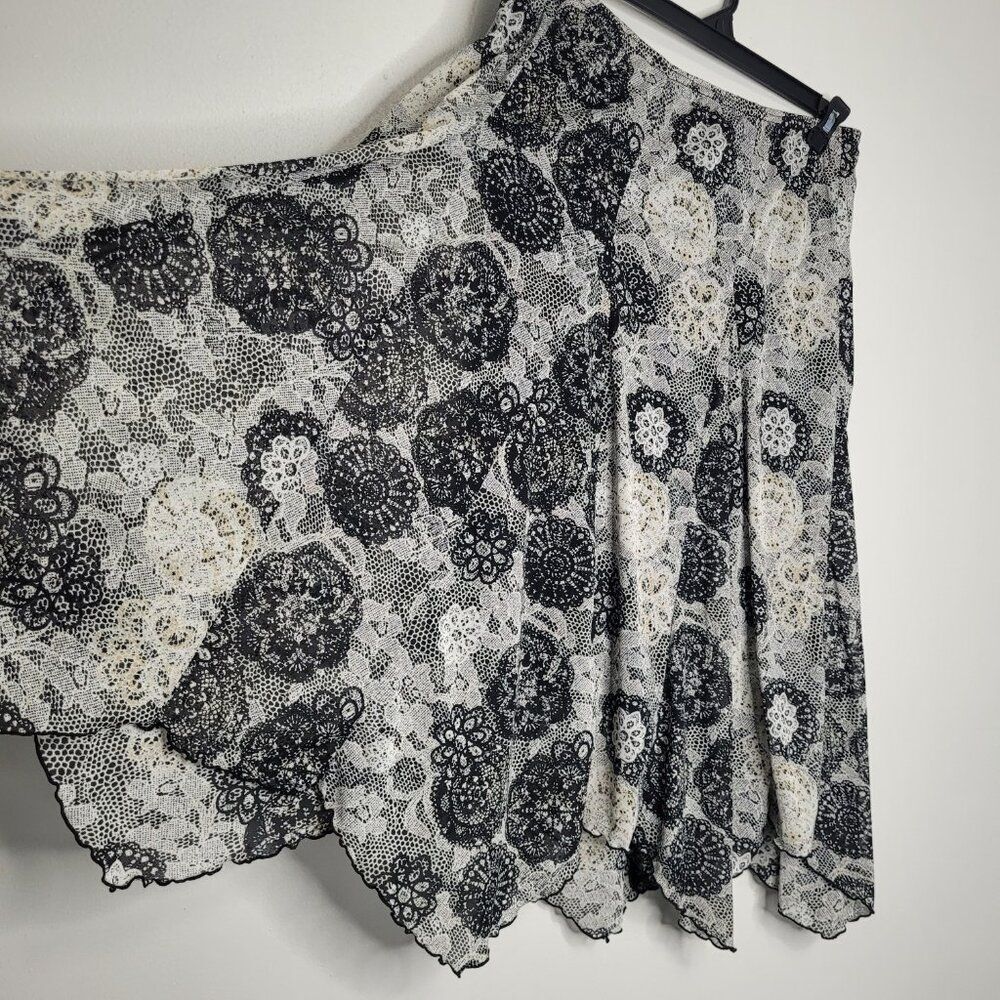 Vintage y2k Fashion Bug dark boho celestial pull on asymmetrical hem skirt L - Picture 2 of 7